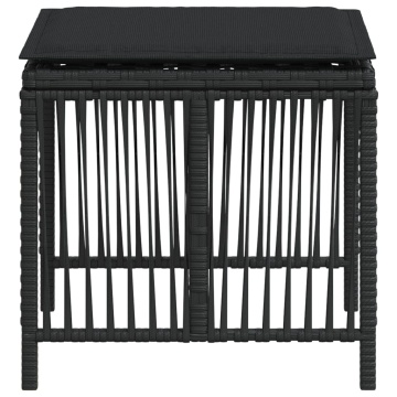 Scaune de grădină cu perne, 4 buc. negru 41x41x36 cm poliratan - Img 5