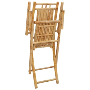 Scaune de grădină pliabile, 2 buc., 53x66x99 cm, bambus - Img 7