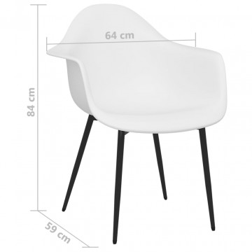 Scaune de masă, 4 buc., alb, PP - Img 6