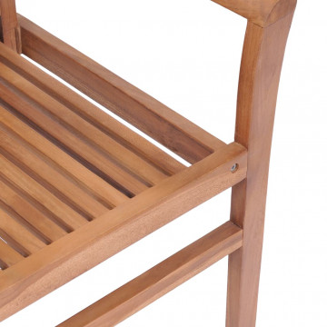 Scaune de masă cu perne, 4 buc, antracit, lemn masiv de tec - Img 6
