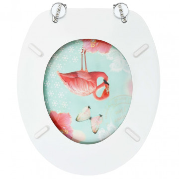 Scaune WC cu capac, 2 buc., MDF, model flamingo - Img 5
