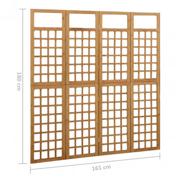 Separator cameră cu 4 panouri, 161x180 cm, nuiele lemn brad - Img 5