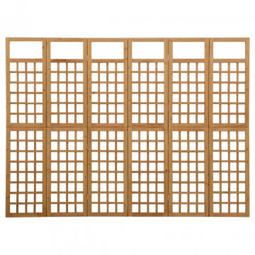 Separator cameră cu 6 panouri, 242,5x180 cm, nuiele lemn brad - Img 2