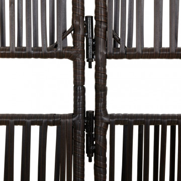Separator de cameră cu 4 panouri, gri, poliratan - Img 6