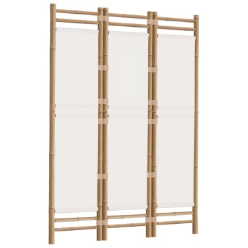 Separator de cameră pliabil cu 3 panouri 120 cm bambus și pânză - Img 3