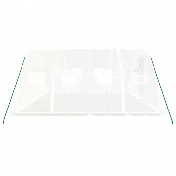 Seră cu cadru din oțel, alb, 16 m², 4x4x2 m - Img 8