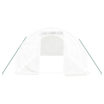 Seră cu cadru din oțel, alb, 18 m², 6x3x2 m - Img 4