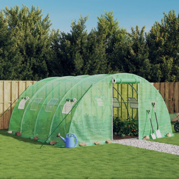Seră cu cadru din oțel, verde, 16 m², 4x4x2 m - Img 1