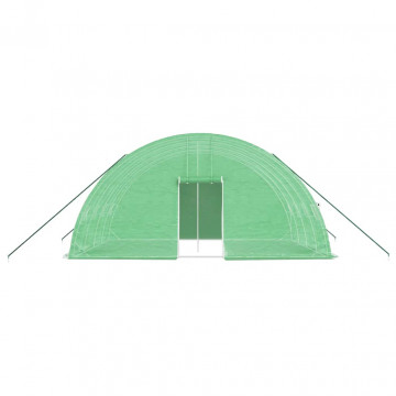 Seră cu cadru din oțel, verde, 24 m², 6x4x2,85 m - Img 4