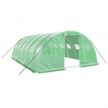 Seră cu cadru din oțel, verde, 24 m², 6x4x2 m - Img 2