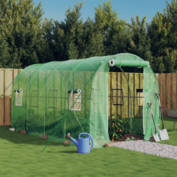Seră cu cadru din oțel, verde, 8 m², 4x2x2 m - Img 1