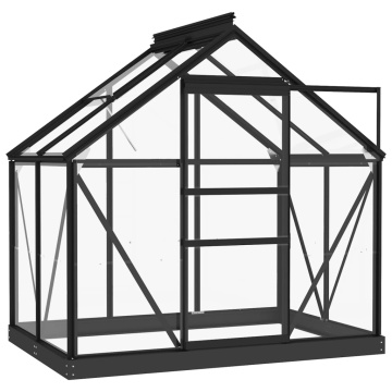 Seră din sticlă, antracit, 155x103x191 cm, aluminiu - Img 2