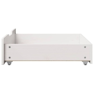 Sertare de pat, 2 buc., 65x55x16 cm, alb, lemn masiv de pin - Img 8