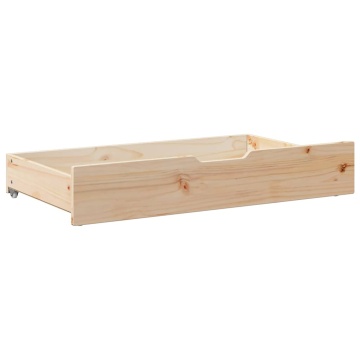 Sertare de pat cu roți, 2 buc., 95x55x16 cm, lemn masiv de pin - Img 4