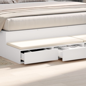 Sertare pentru pat Alb 200x36,5x16,5 cm Lemn de inginerie - Img 4