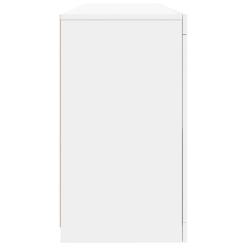 Servantă cu lumini LED, alb, 163x37x67 cm - Img 6