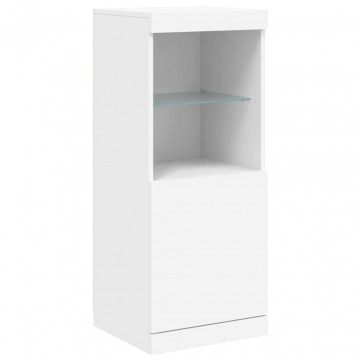 Servantă cu lumini LED, alb, 41x37x100 cm - Img 8