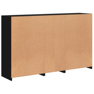 Servantă cu lumini LED, negru, 162x37x100 cm - Img 7
