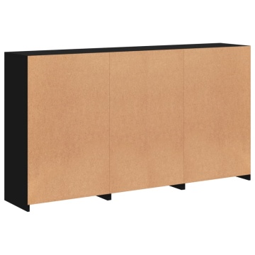 Servantă cu lumini LED, negru, 181,5x37x100 cm - Img 7