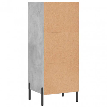 Servantă, gri beton, 34,5x32,5x90 cm, lemn prelucrat - Img 5