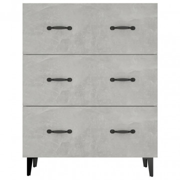 Servantă, gri beton, 69,5x34x90 cm, lemn prelucrat - Img 5