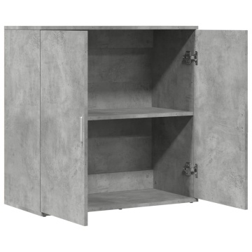 Servantă, gri beton, 79x38x80 cm, lemn compozit - Img 5