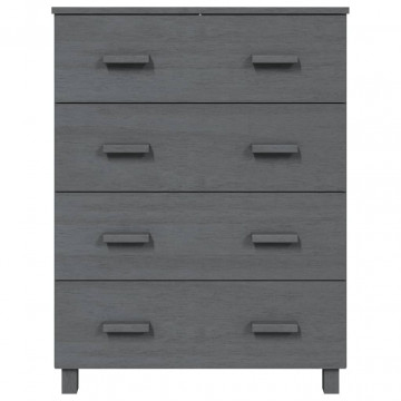 Servantă, gri închis, 79x40x103,5 cm, lemn masiv de pin - Img 8