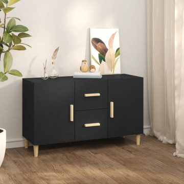 Servantă, negru, 100x36x60 cm, lemn prelucrat - Img 1