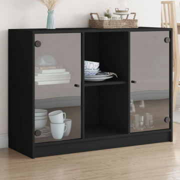 Servantă, negru, 102x37x75,5 cm, lemn prelucrat - Img 1