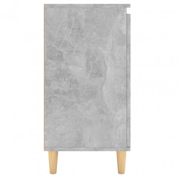 Servantă & picioare lemn masiv, gri beton, 60x35x70 cm, PAL - Img 5