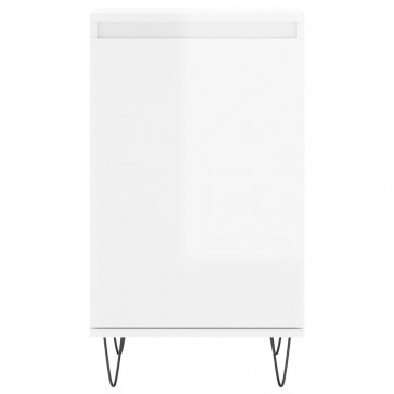 Servante, 2 buc., alb extralucios, 40x35x70 cm, lemn prelucrat - Img 5