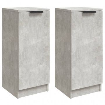 Servante, 2 buc., gri beton, 30x30x70 cm, lemn compozit - Img 2