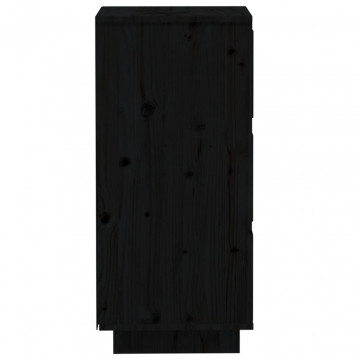 Servante, 2 buc., negru, 32x34x75 cm, lemn masiv de pin - Img 8