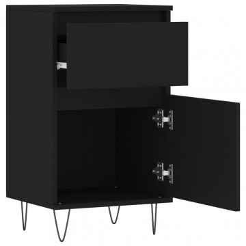 Servante, 2 buc., negru, 40x35x70 cm, lemn prelucrat - Img 6