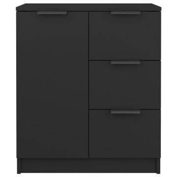 Servante, 2 buc., negru, 60x30x70 cm, lemn compozit - Img 5