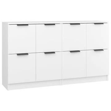 Servante, 2 piese, alb, 60x30x70 cm, lemn prelucrat - Img 2