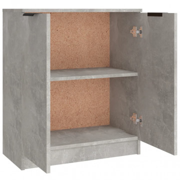 Servante, 3 piese, gri beton, lemn prelucrat - Img 7