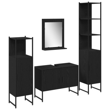 Set 4 piese mobilier baie Stejar negru Lemn prelucrat - Img 2