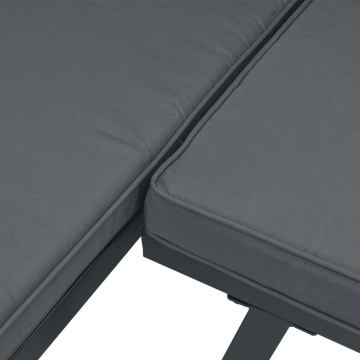 Set canapea de grădină, 2 piese, cu perne, negru, aluminiu - Img 4