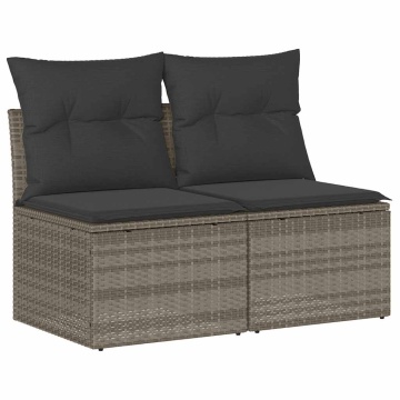 Set canapea de grădină cu perne, 2 piese, gri deschis poliratan - Img 1