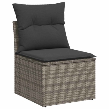 Set canapea de grădină cu perne, 5 piese, poliratan/lemn acacia - Img 3