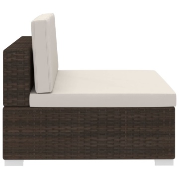 Set canapele de grădină cu perne, 4 piese, maro, poliratan - Img 11