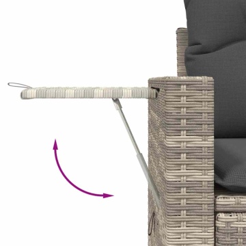 Set canapele de grădină cu perne, 5 piese gri deschis poliratan - Img 5