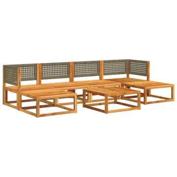 Set canapele grădină cu perne, 7 piese, lemn masiv acacia - Img 3
