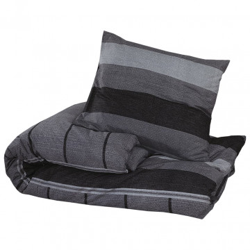 Set cu husă de pilotă, gri închis, 240x220 cm, bumbac - Img 3