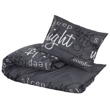 Set cu husă de pilotă, negru, 240x220 cm, bumbac - Img 3