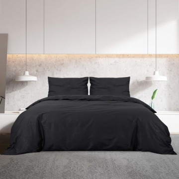 Set cu husă de pilotă, negru, 240x220 cm, microfibră - Img 3
