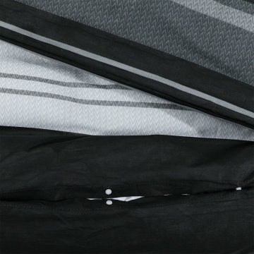 Set cu husă de pilotă, negru și alb, 240x220 cm, bumbac - Img 4