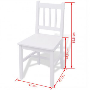 Set cu masă și scaune din lemn de pin, 5 piese - Img 9