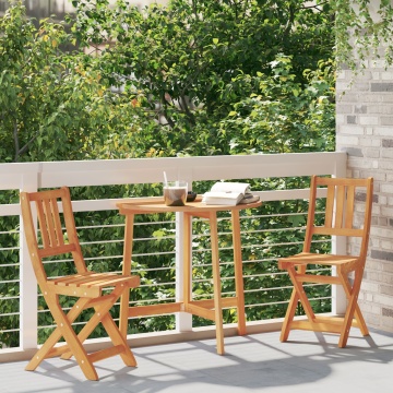 Set de 2 scaune pliabile de grădină 36x46x85 cm Lemn masiv de Acacia - Img 3